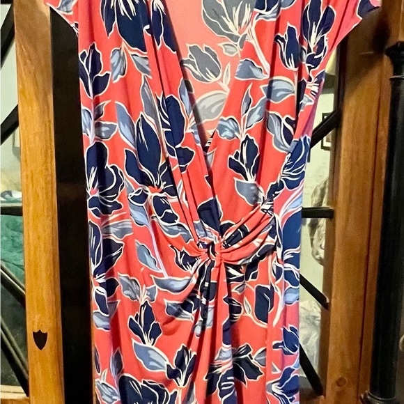 Tommy Bahama Flora Coral Pink and Blue Dress - Picture 1 of 4